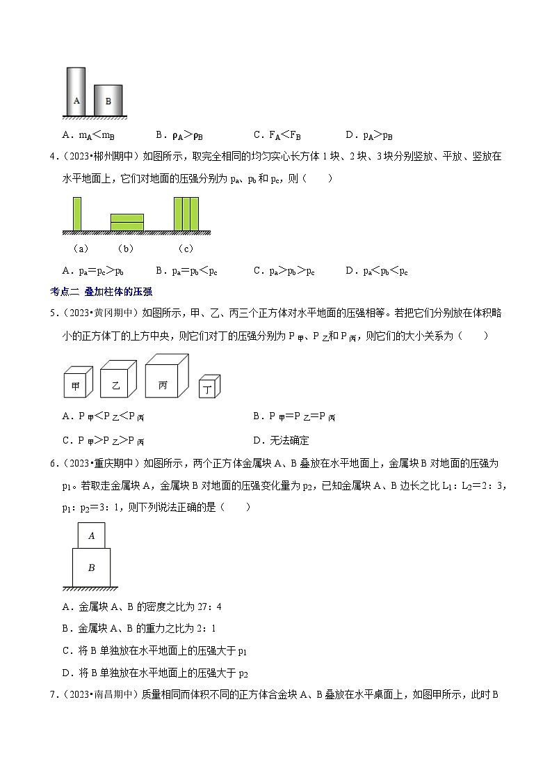 专题06 固体压强的叠加、切割问题（原卷版）第2页