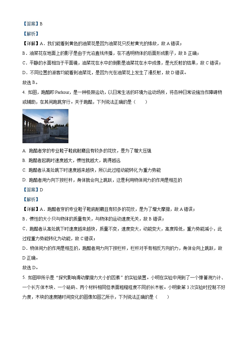 2024年陕西省西安市高新一中九年级中考五模物理试题（解析版）第3页