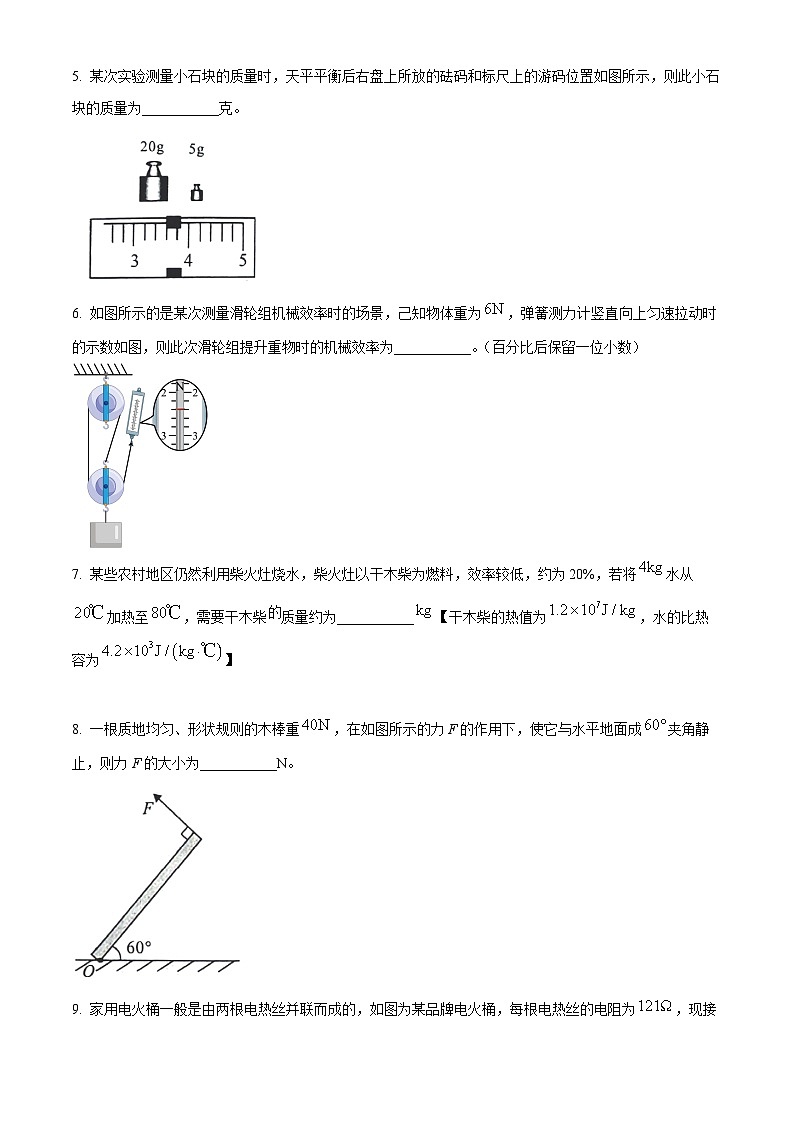 安徽省芜湖市无为市部分学校联考2023-2024学年九年级下学期3月月考物理试题（原卷版+解析版）02