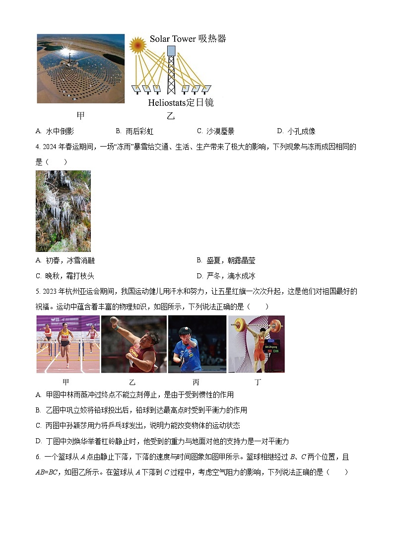 2024年山东省武城县禹城市联考九年级中考模拟第一次练兵考试物理试题（原卷版）第2页