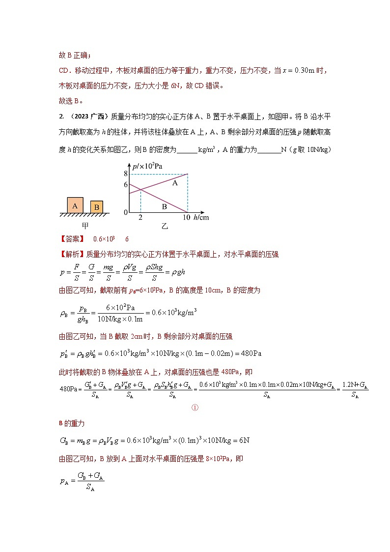 专题33 含有图像的力学类中考考题（解析版） 第2页