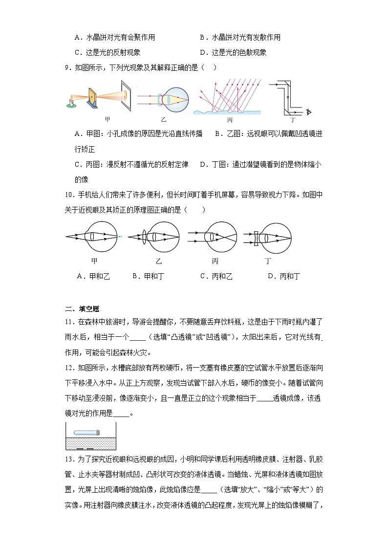 2024年中考物理一轮复习专题：透镜及其应用（含答案）第3页