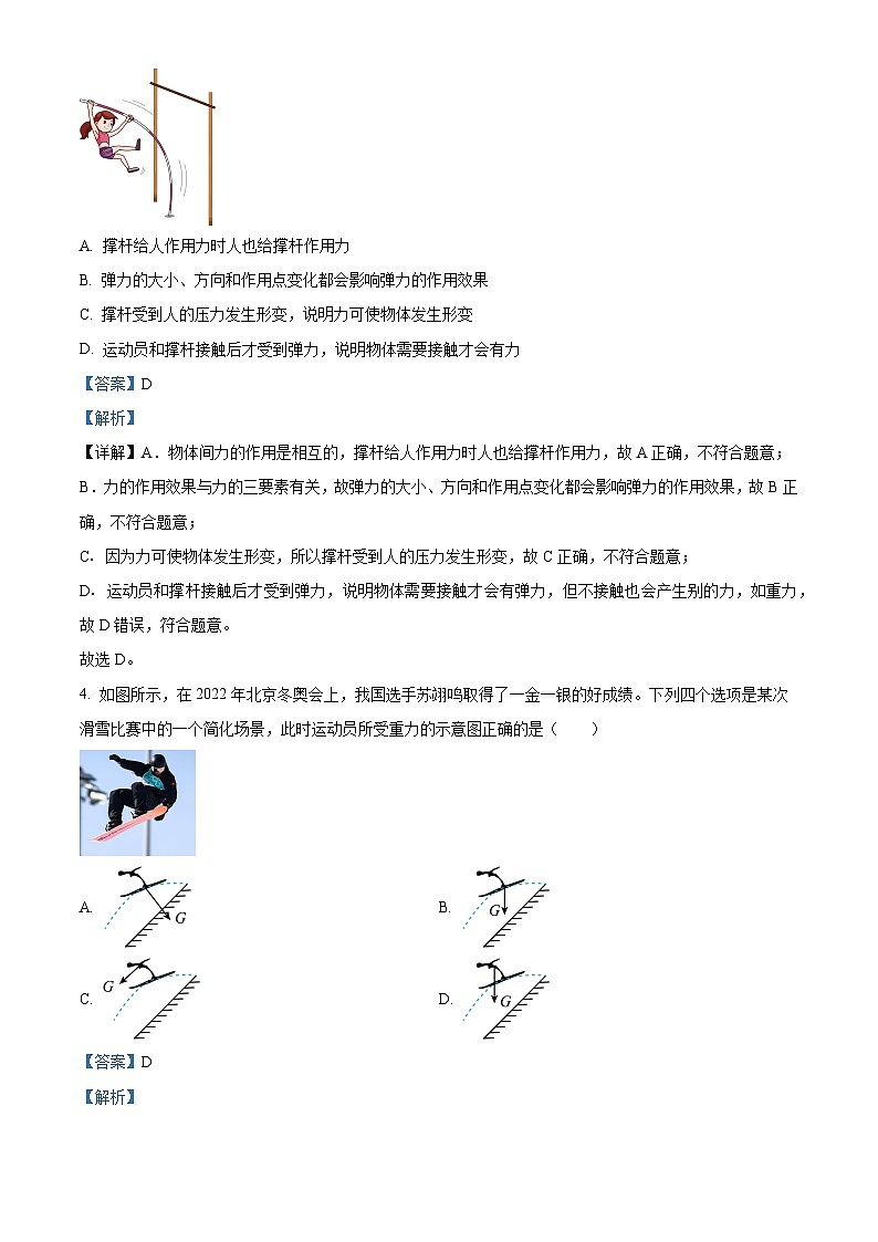 山东省青岛市胶州市瑞华实验初级中学2023-2024学年八年级下学期3月月考物理试题（解析版）第2页