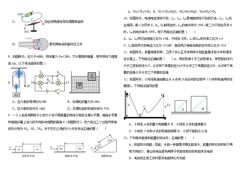 2024年山东省阳谷县实验中学九年级中考物理二模押题卷（一）02