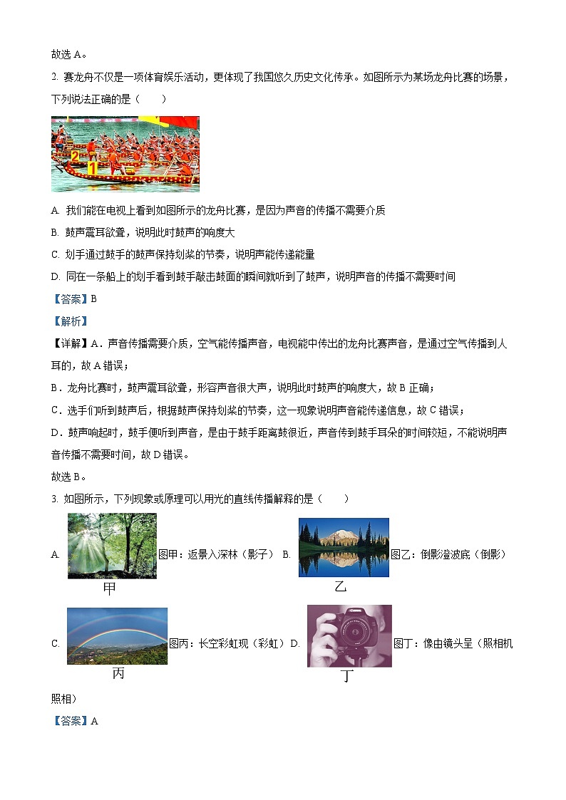 2024年四川省广安市岳池县九年级下学期物理诊断考试（原卷版+解析版）02