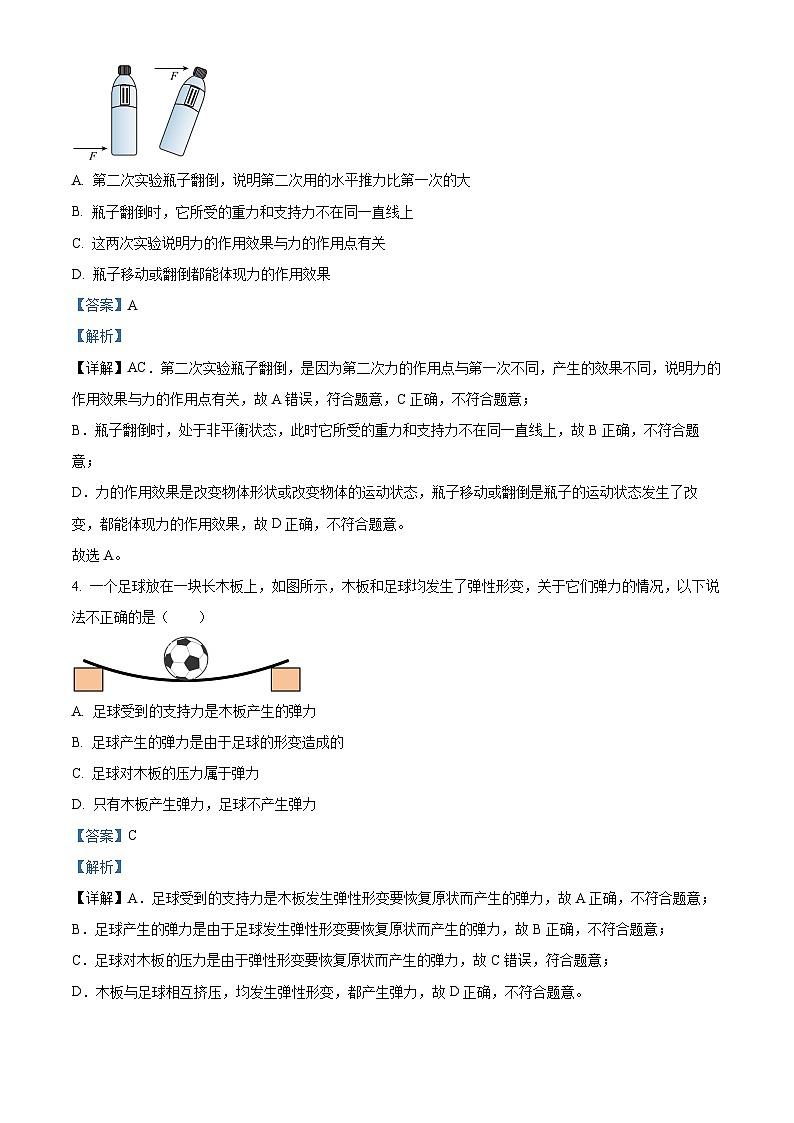 山东省青岛实验初级中学2023-2024学年下学期八年级物理期中试题（解析版）第2页