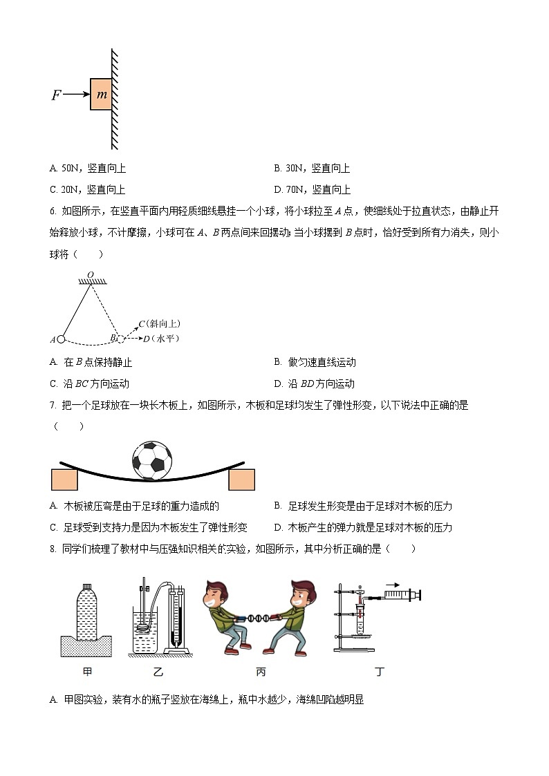 新疆巴州华山中学2023－2024学年下学期八年级物理期中试卷（原卷版+解析版）02