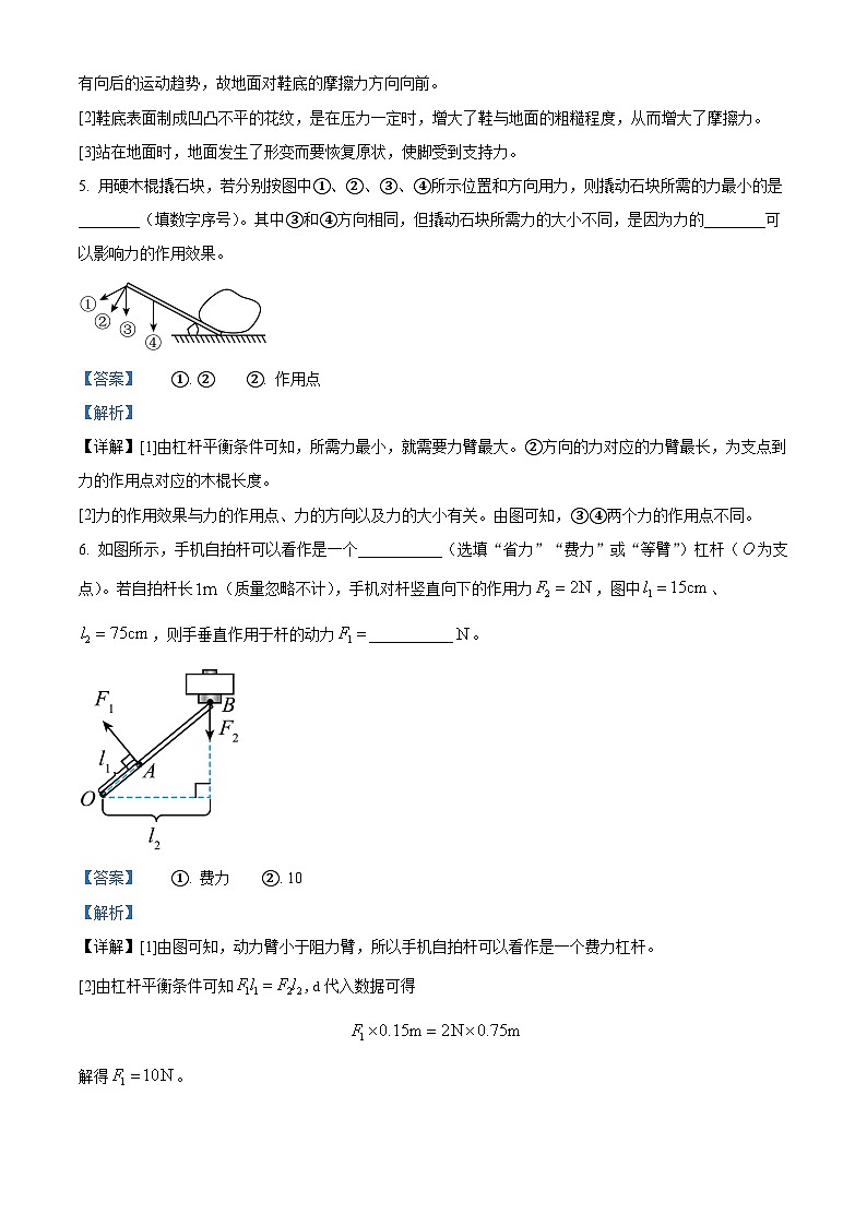 江西省南昌京师实验学校2023~2024学年八年级下学期第一次月考物理试卷（原卷版+解析版）02