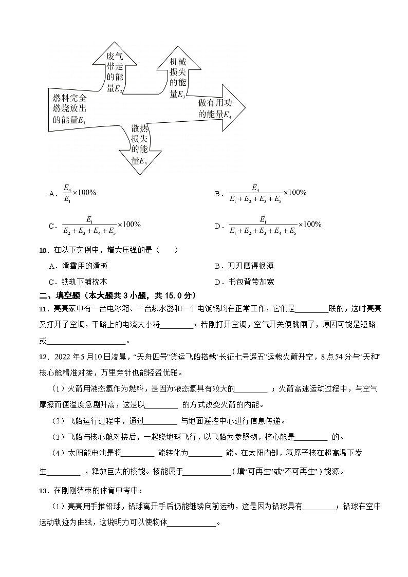 吉林省2024年九年级（下）期中物理试卷(附答案)02