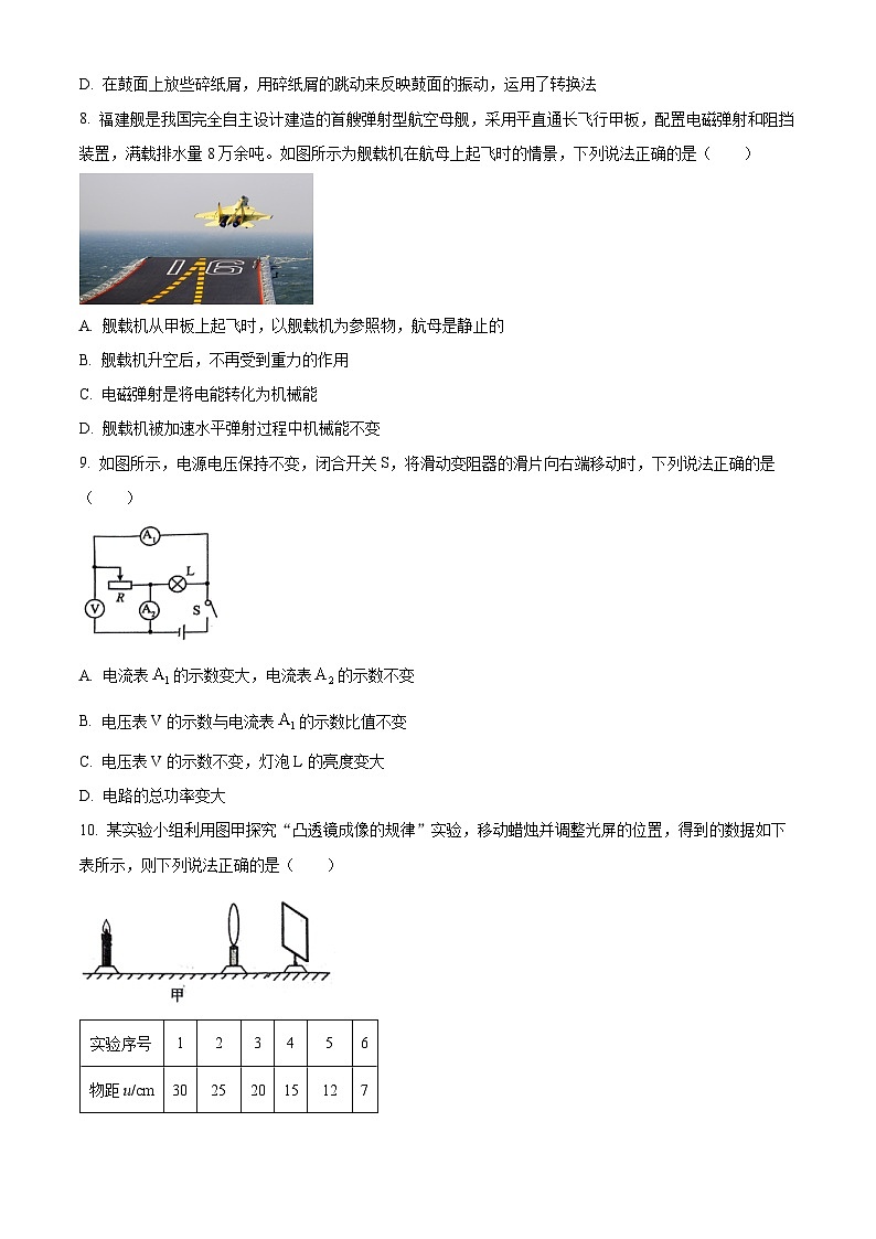 2024年山东省泰安市岱岳区中考一模物理试题（原卷版+解析版）03