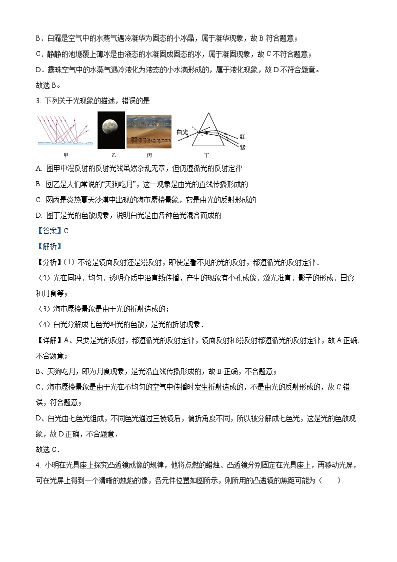 2024年湖北省内地西藏班（校）中考一模物理试题（解析版）第2页