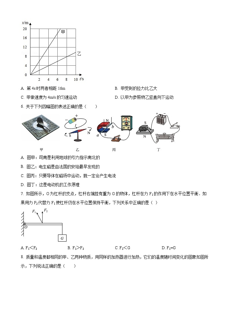 2024年山东省济宁市梁山县中考一模物理试题（原卷版）第2页