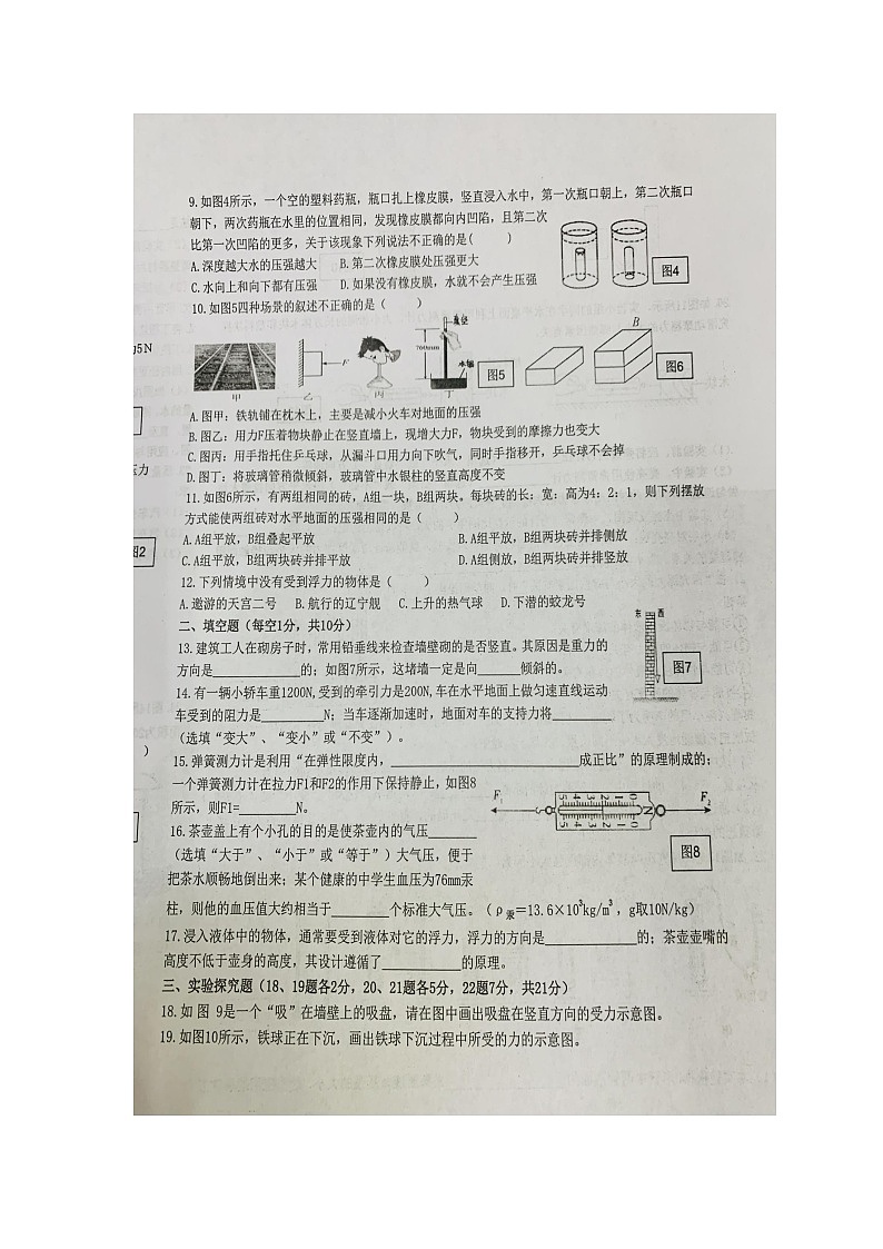 湖北省宜昌市宜都市2023-2024学年八年级下学期4月期中物理试题（图片版无答案）第2页