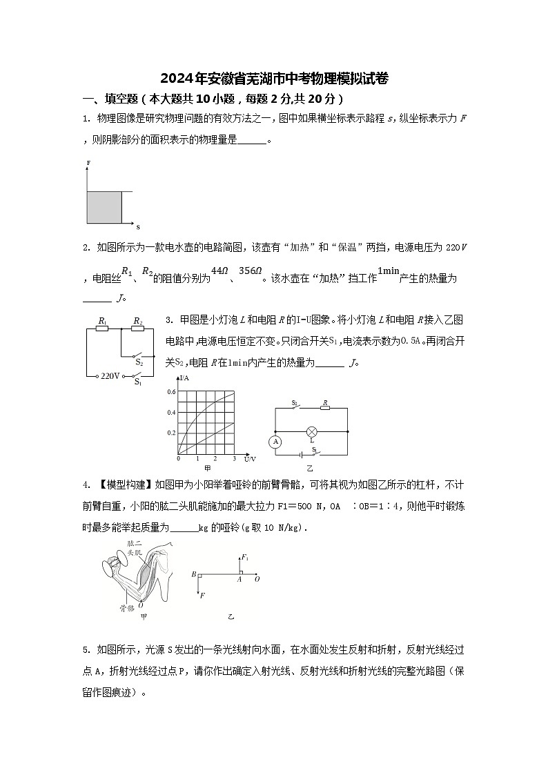2024年安徽省芜湖市中考物理模拟试卷第1页