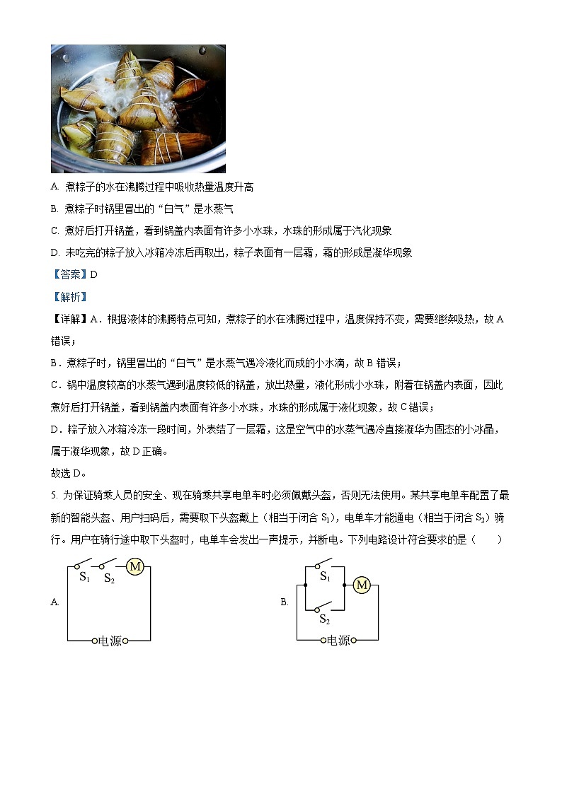 2024年山东省泰安市泰山区九年级中考物理模拟试卷（原卷版+解析版）03