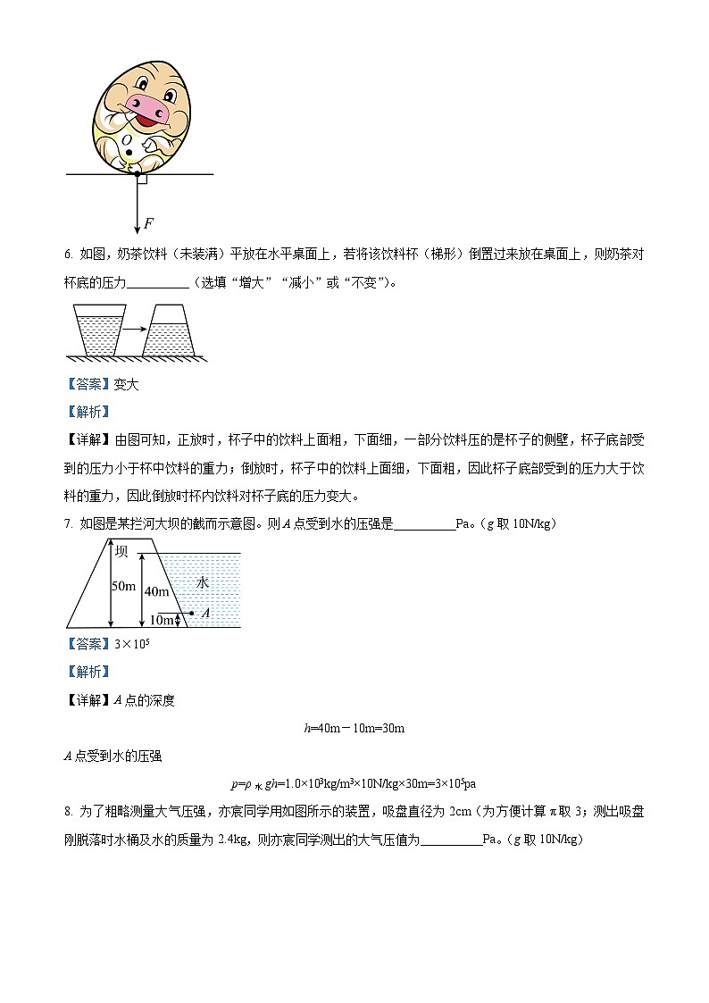安徽省合肥市经开区2023-2024学年八年级下学期期中考试物理试题（解析版）第3页
