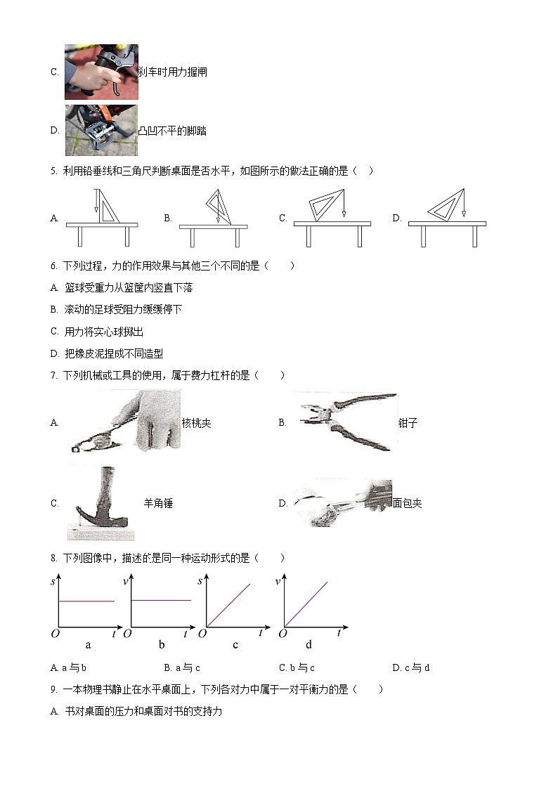 广西扶绥县2023-2024学年八年级下学期期中考试物理试题（原卷版）第2页