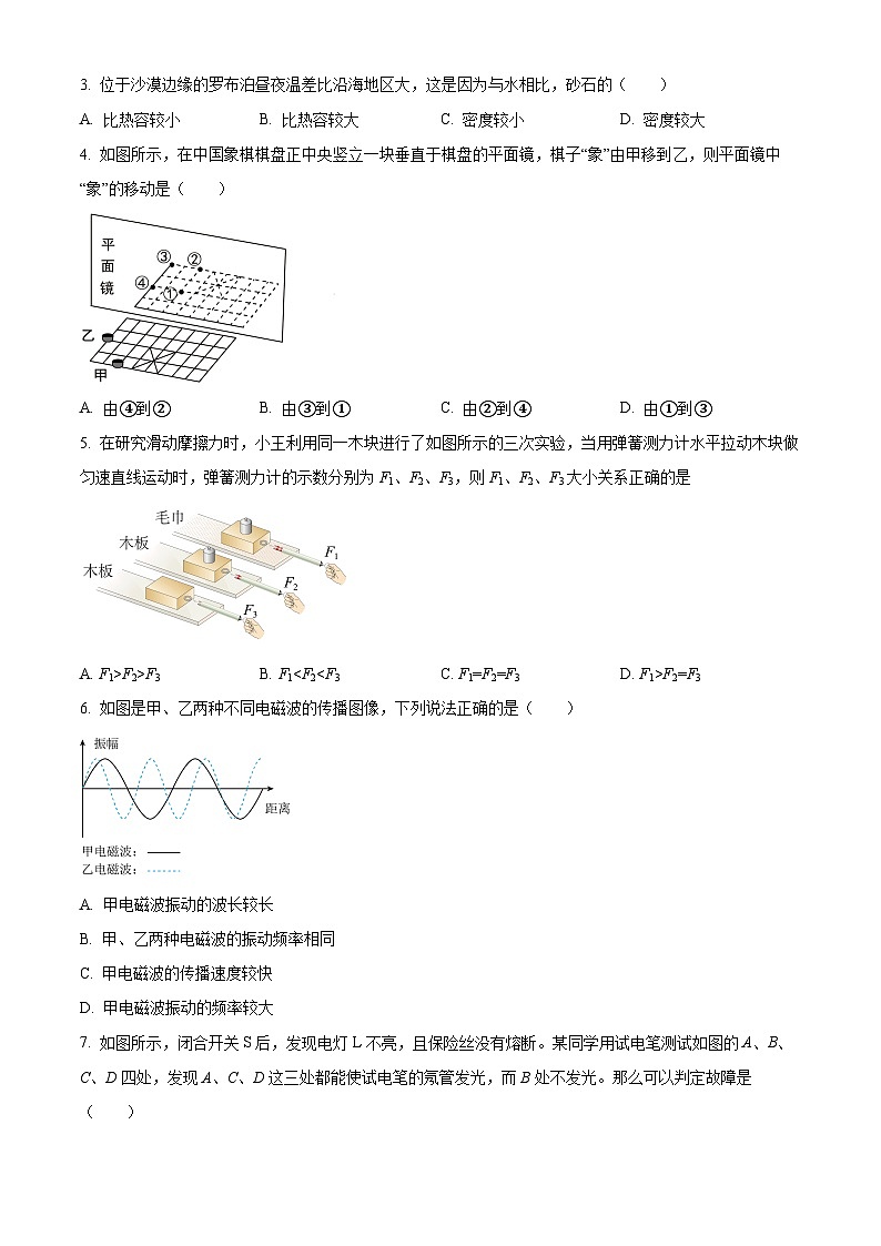 2024年广东省河源市中考一模物理试题（原卷版+解析版）02