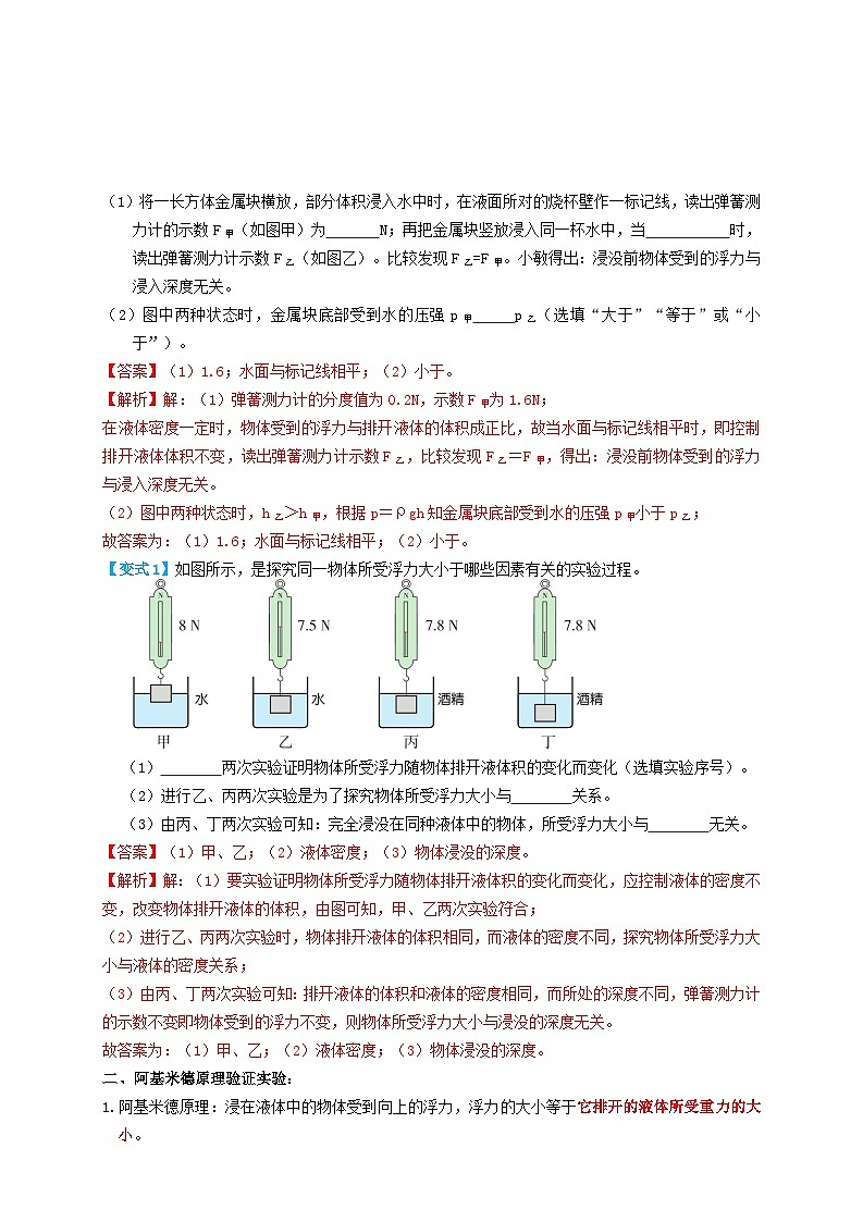 2024年中考物理必考考点专题26浮力实验（解析版）第2页