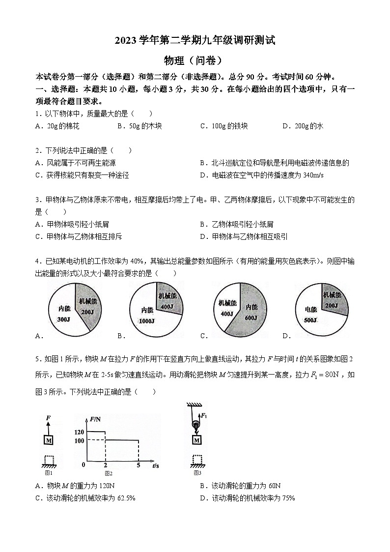 2024年广东省广州市花都区中考物理一模试卷第1页