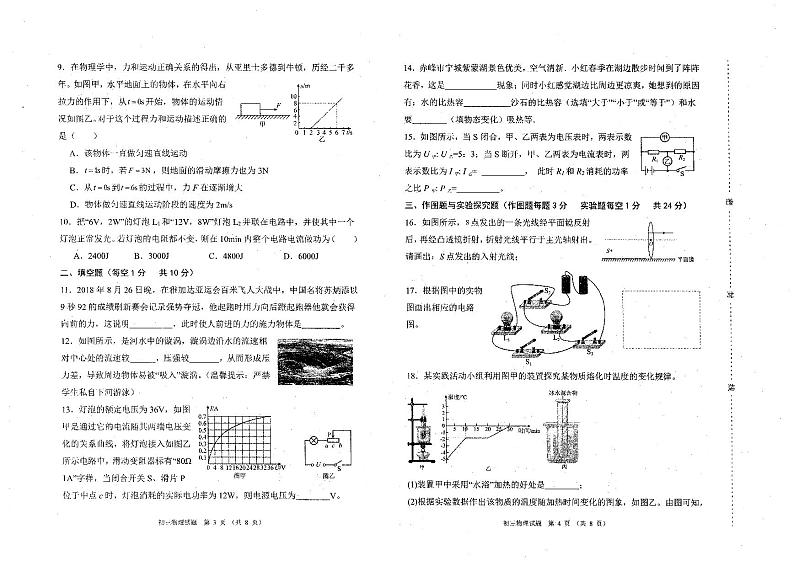 2024年内蒙古赤峰市翁牛特旗乌丹第三中考二模物理试题02