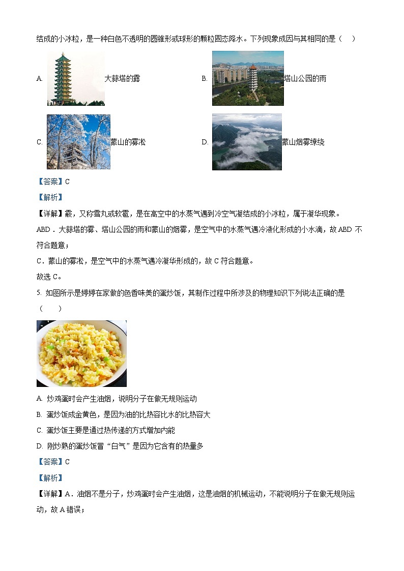 2024年山东省临沂市兰陵县中考一模物理试题（解析版）第3页