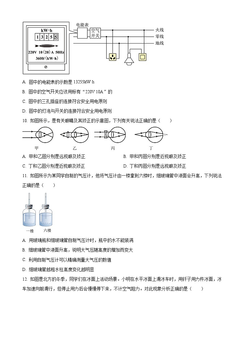 2024年河南省商丘市兴华学校中考物理一模试卷（原卷版）第3页