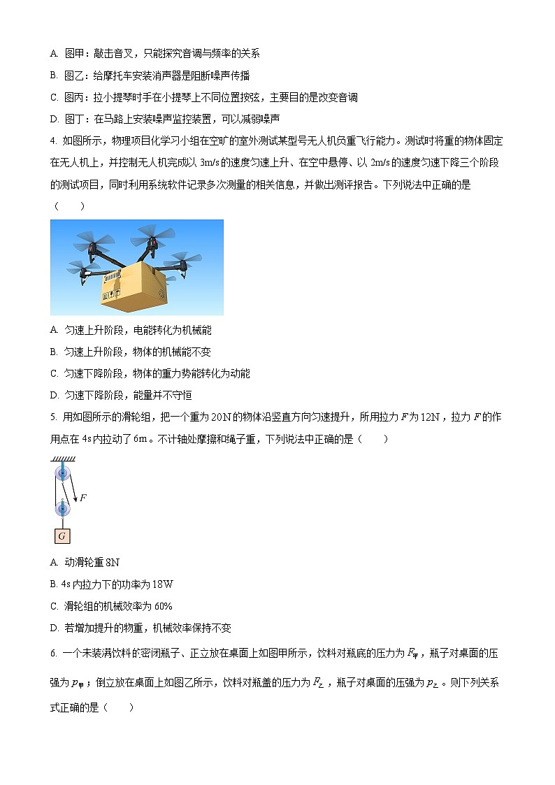 2024年山东省聊城市莘县中考一模物理试题（原卷版+解析版）02