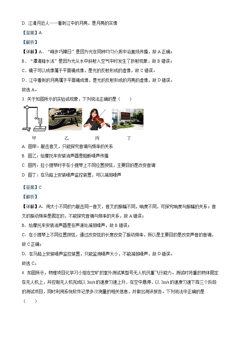 2024年山东省聊城市莘县中考一模物理试题（原卷版+解析版）02