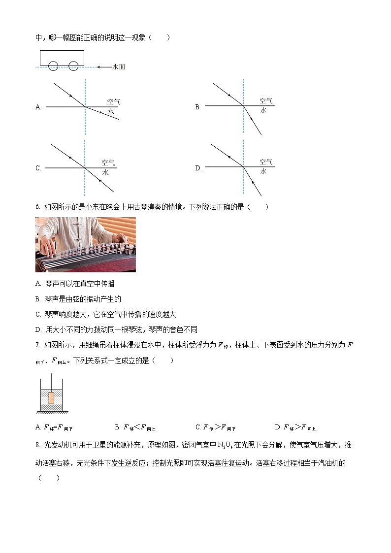 2024年福建省厦门市中考一模物理试题（原卷版+解析版）02