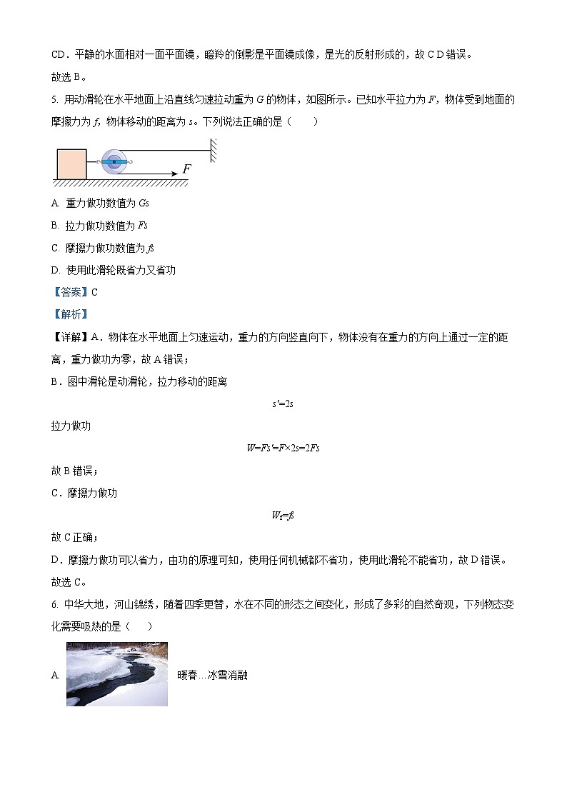 2024年山东省枣庄市新城实验中学中考物理一模试卷（原卷版+解析版）03