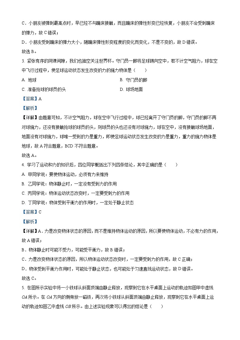 山东省青岛市胶州市洋河中学2023-2024学年八年级下学期3月月考物理考试（原卷版+解析版）02