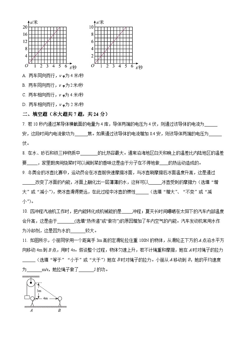 2024年上海市名校大联考中考物理模拟试题 （原卷版）第2页