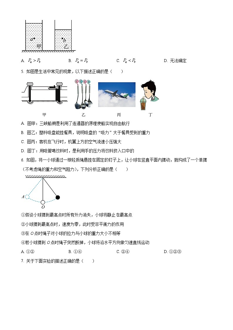 广东省深圳市南山外国语学校（集团）2023-2024学年八年级物理下学期期中试题（原卷版）第2页