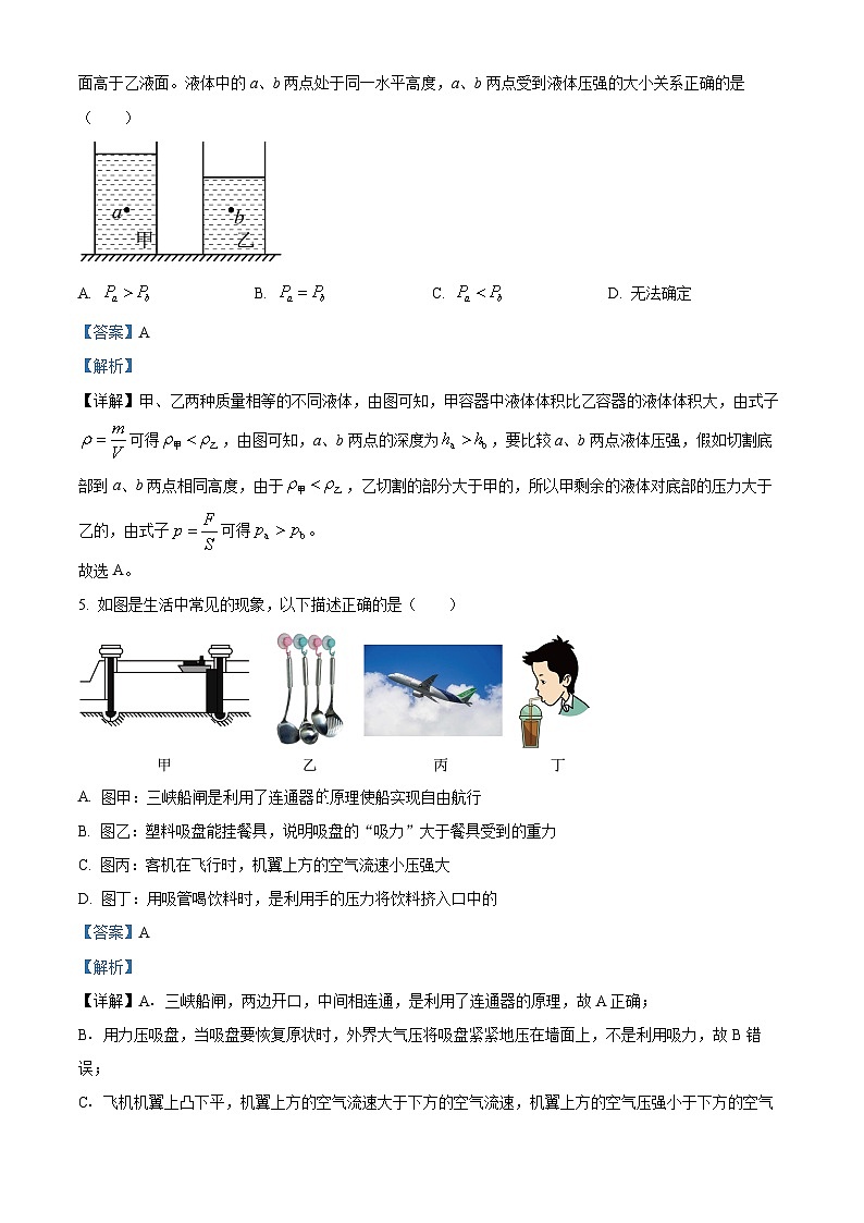 广东省深圳市南山外国语学校（集团）2023-2024学年八年级物理下学期期中试题（解析版）第3页