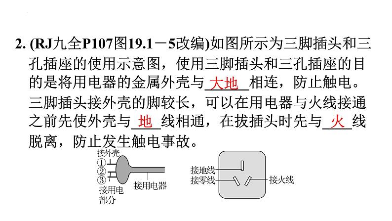 第十九章生活用电单元复习  课件 2023-2024学年初中物理人教版九年级全一册07