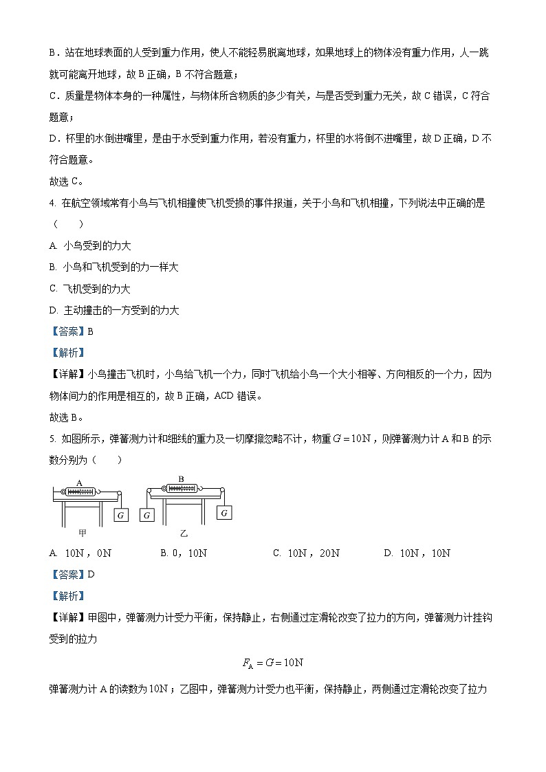 河北省廊坊市第四中学2023-2024学年八年级下学期4月期中物理试题（解析版）第3页