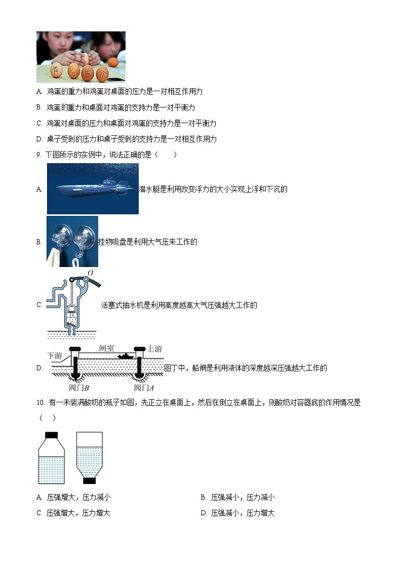 河南省南阳市方城县2023-2024学年八年级下学期期中阶段性调研物理试题（原卷版）第3页
