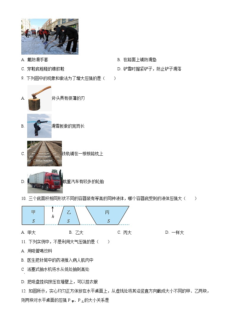 湖南省永州市新田县2023-2024学年八年级下学期期中考试物理试题（原卷版）第3页