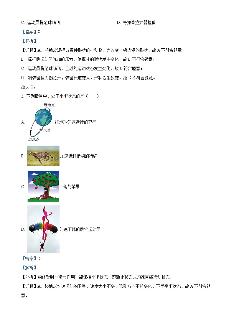 湖南省永州市新田县2023-2024学年八年级下学期期中考试物理试题（解析版）第2页