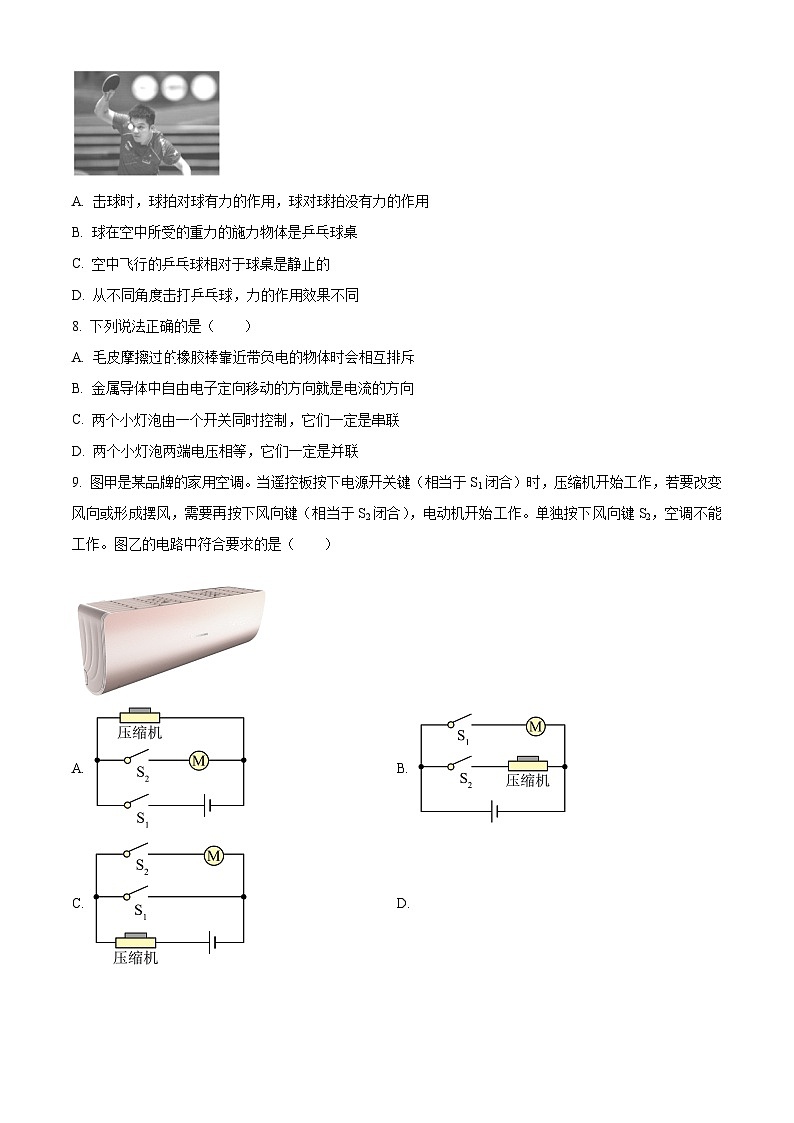 2024年湖南省岳阳市中考一模物理试题（原卷版+解析版）03