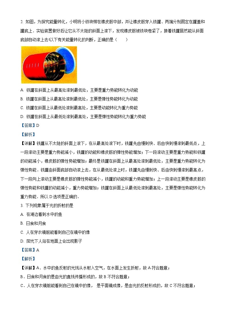 2024年湖南省安仁县中考物理最后冲刺模拟试卷（原卷版+解析版）02