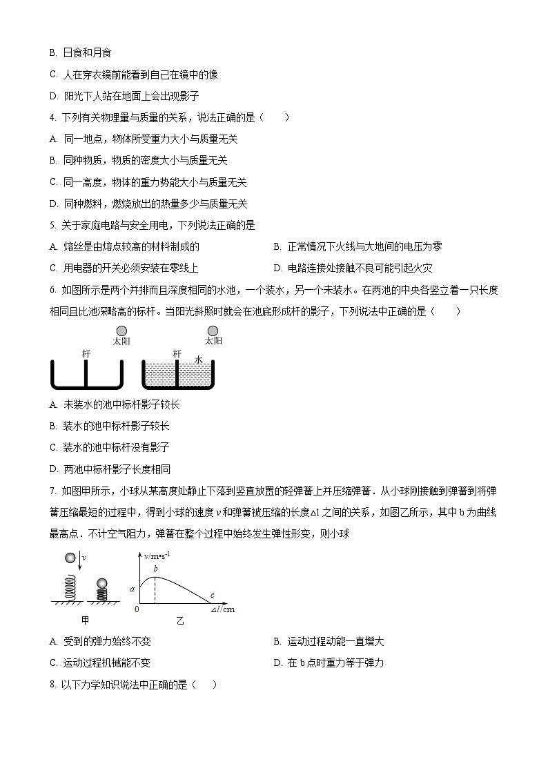 2024年湖南省安仁县中考物理最后冲刺模拟试卷（原卷版+解析版）02