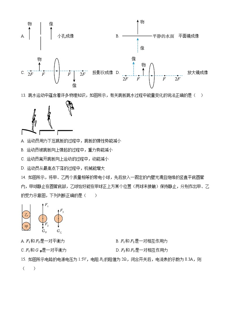安徽省芜湖市无为市部分学校4月联考2023-2024学年九年级下学期4月月考物理试题（原卷版）第3页