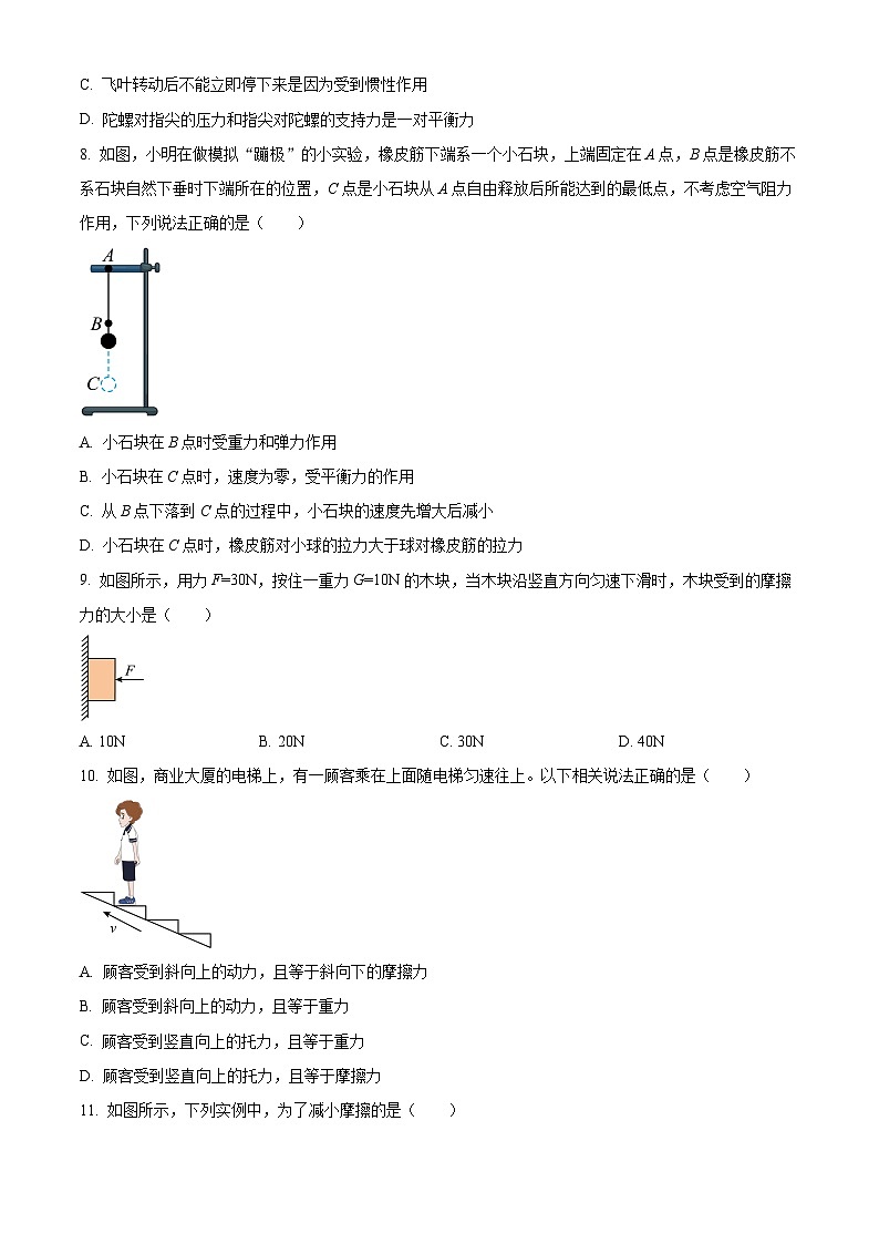 甘肃省武威市凉州区高坝中学联片教研2023-2024学年八年级下学期4月期中物理试题（原卷版+解析版）02