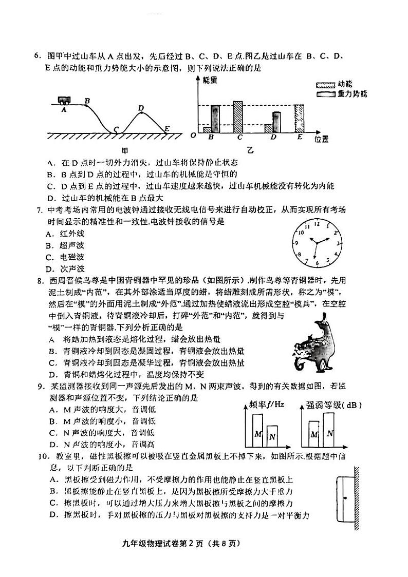 2024年江苏省常州市第二十四中学、教科院、市实验中学联考中考一模物理试题第2页