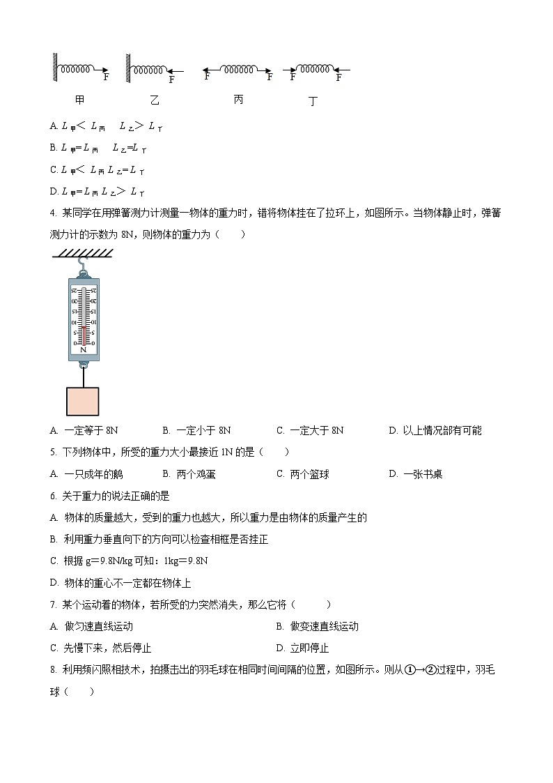 甘肃省武威市凉州区五和镇九年制学校联片教研2023-2024学年八年级下学期4月期中物理试题（原卷版+解析版）02