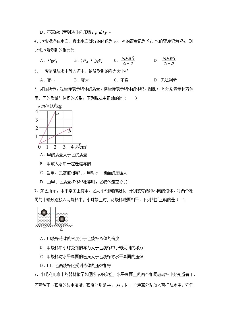 2024年中考物理二轮复习题型强化提分专训（二）浮力练习（含答案）第2页