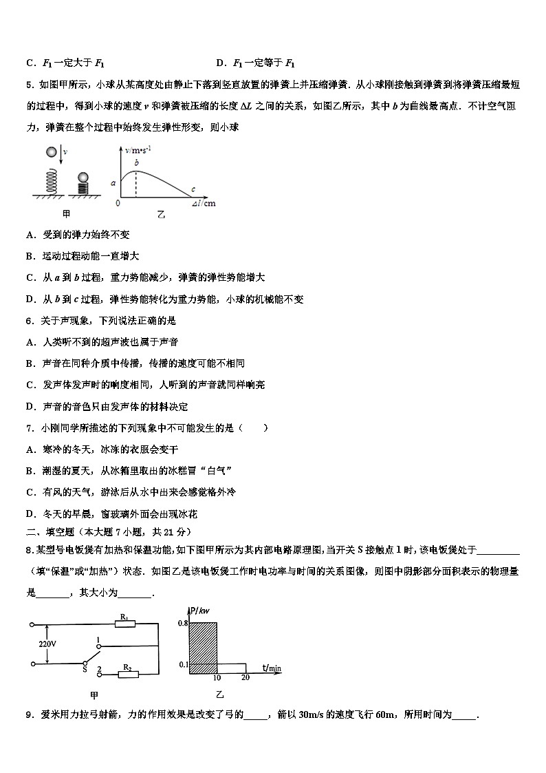 2024年江苏省扬州市江都区中考物理适应性模拟试题第2页
