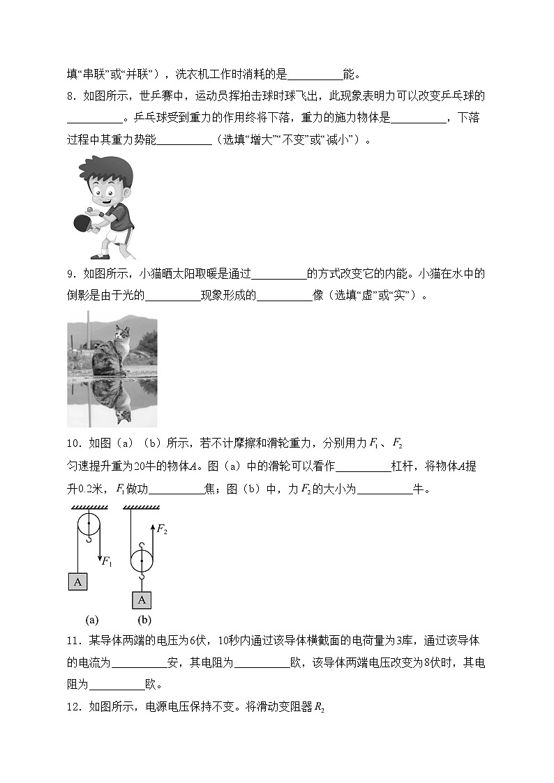上海市虹口区2024年九年级中考二模物理试卷(含答案)02